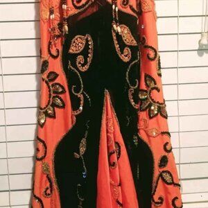 Pharonix Orange Flame  Belly dance Costume Exotic EGYPTIAN EMBELLISHMENTS